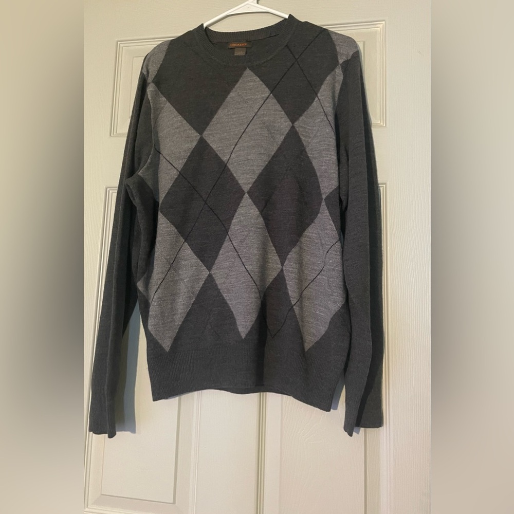 Dockers Gray Crewneck Sweater with Pattern
